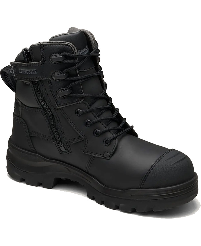 WORKWEAR, SAFETY & CORPORATE CLOTHING SPECIALISTS - 8561 - RotoFlex - Black water-resistant leather 150mm zip side safety boot