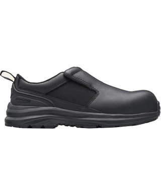 WORKWEAR, SAFETY & CORPORATE CLOTHING SPECIALISTS - Black water resistant leather slip-on anti-static safety shoe