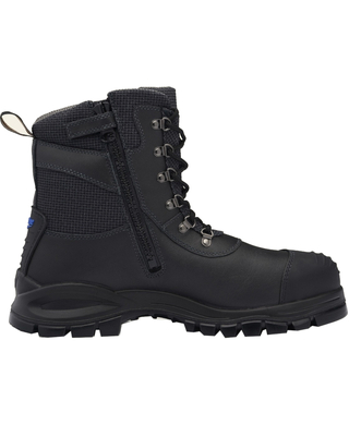 WORKWEAR, SAFETY & CORPORATE CLOTHING SPECIALISTS - Black chemical resistant zip sided safety boot