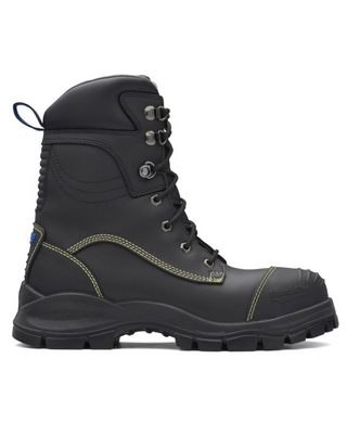 WORKWEAR, SAFETY & CORPORATE CLOTHING SPECIALISTS - Black platinum quality water resistant upper high leg safety boot with non-metallic penetration resistant insole