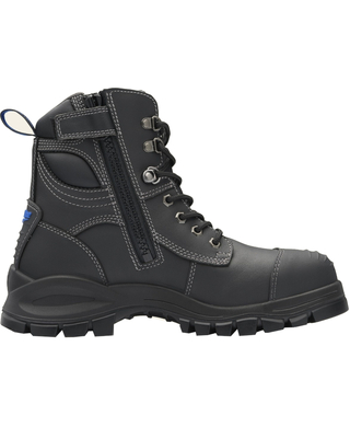 WORKWEAR, SAFETY & CORPORATE CLOTHING SPECIALISTS - Black platinum quality water resistant leather, 150mm height, safety boot