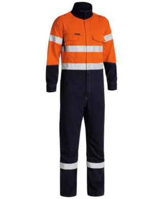 WORKWEAR, SAFETY & CORPORATE CLOTHING SPECIALISTS - Tencate Tecasafe® Plus Taped Two Tone Hi Vis Engineered Fr Vented Coverall