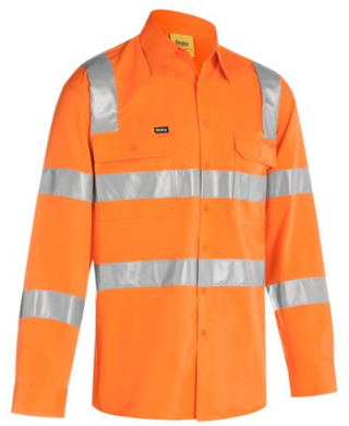 WORKWEAR, SAFETY & CORPORATE CLOTHING SPECIALISTS - TAPED BIOMOTION COOL LIGHTWEIGHT  HI VIS DRILL SHIRT - LONG SLEEVE