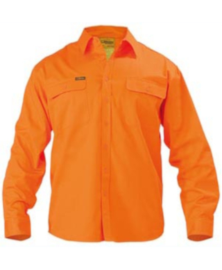 WORKWEAR, SAFETY & CORPORATE CLOTHING SPECIALISTS - Hi Vis Mens Drill Shirt - Long Sleeve