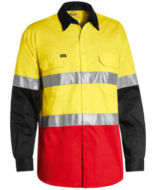 WORKWEAR, SAFETY & CORPORATE CLOTHING SPECIALISTS - 3M TAPED HI VIS COOL LIGHTWEIGHT THREE TONE SHIRT - LONG SLEEVE