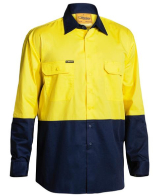 WORKWEAR, SAFETY & CORPORATE CLOTHING SPECIALISTS - Cool Lightweight Hi Vis Drill Shirt - Long Sleeve