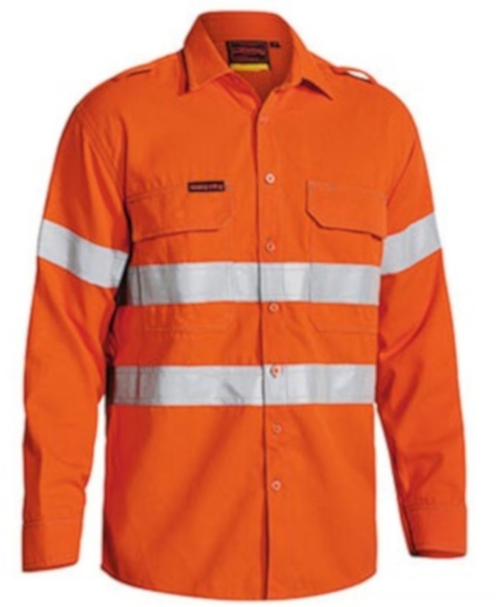 WORKWEAR, SAFETY & CORPORATE CLOTHING SPECIALISTS - Tencate Tecasafe® Plus 700 Taped Hi Vis Fr Vented Shirt - Long Sleeve - Orange