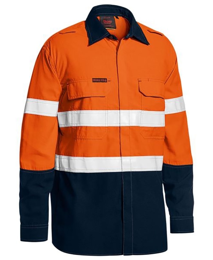 WORKWEAR, SAFETY & CORPORATE CLOTHING SPECIALISTS - Tencate Tecasafe® Plus Taped  Two Tone Hi Vis Fr Lightweight Vented Shirt - Long Sleeve