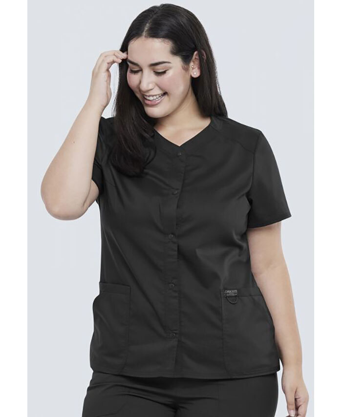 WORKWEAR, SAFETY & CORPORATE CLOTHING SPECIALISTS - Revolution - Ladies Snap Front V-Neck Top