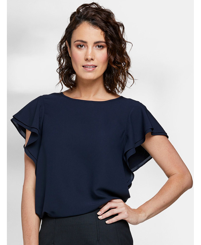 WORKWEAR, SAFETY & CORPORATE CLOTHING SPECIALISTS - Amity - Flutter Sleeve Blouse