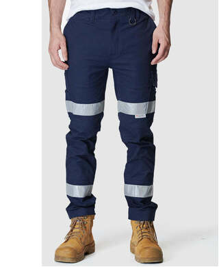 WORKWEAR, SAFETY & CORPORATE CLOTHING SPECIALISTS - MENS REFLECTIVE SLIM PANT-Navy-40