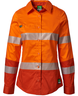WORKWEAR, SAFETY & CORPORATE CLOTHING SPECIALISTS - LSH-2WT -Womens Hi Vis Reflective Stretch Work Shirt
