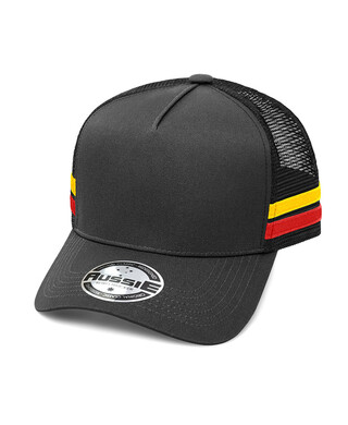 WORKWEAR, SAFETY & CORPORATE CLOTHING SPECIALISTS - A-Frame Striped Trucker Cap
