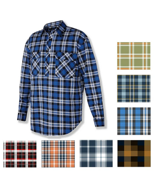 WORKWEAR, SAFETY & CORPORATE CLOTHING SPECIALISTS - Milton flannelette shirt- half placket