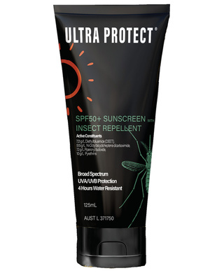 WORKWEAR, SAFETY & CORPORATE CLOTHING SPECIALISTS - Ultra Protect SPF50+ Sunscreen with Insect Repell 125ml Tube-Black-125ml