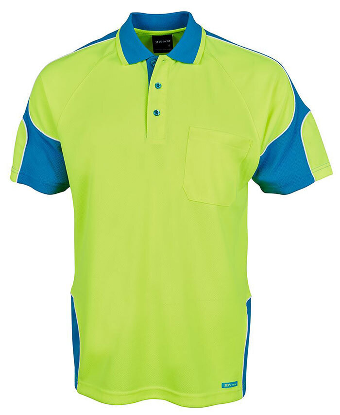WORKWEAR, SAFETY & CORPORATE CLOTHING SPECIALISTS - JB's Hi Vis Short Sleeve Arm Panel Polo