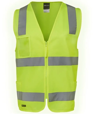 WORKWEAR, SAFETY & CORPORATE CLOTHING SPECIALISTS - JB's HI VIS (D+N) ZIP SAFETY VEST 