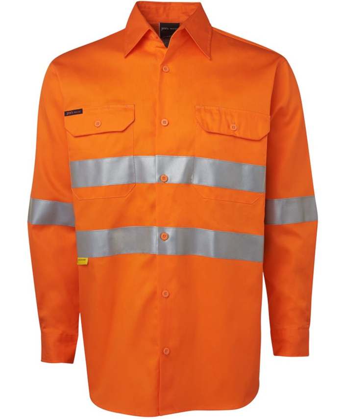 WORKWEAR, SAFETY & CORPORATE CLOTHING SPECIALISTS - JB's Hi Vis Long Sleeve (D+N) 150G Work Shirt