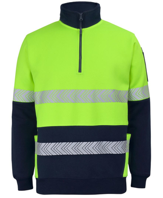 WORKWEAR, SAFETY & CORPORATE CLOTHING SPECIALISTS - JB's HV 330G 1/2 ZIP SEGMENTED TAPE FLEECE