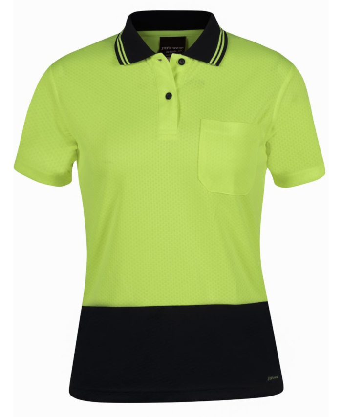 WORKWEAR, SAFETY & CORPORATE CLOTHING SPECIALISTS - JB's Ladies Hi Vis Short Sleeve Jaquard Polo