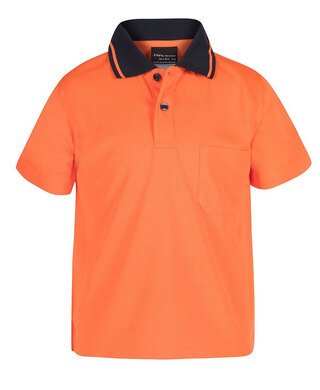 WORKWEAR, SAFETY & CORPORATE CLOTHING SPECIALISTS - JB's Kids Hi Vis Non Cuff Traditional Polo