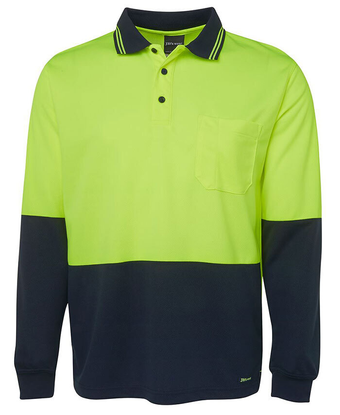 WORKWEAR, SAFETY & CORPORATE CLOTHING SPECIALISTS - JB's Hi Vis Long Sleeve Trad Polo