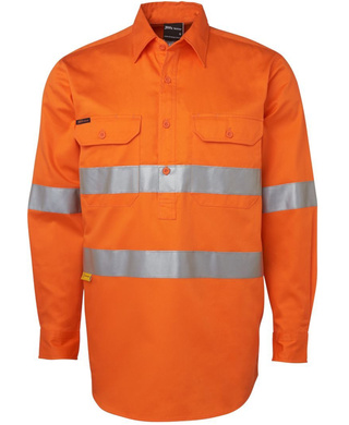 WORKWEAR, SAFETY & CORPORATE CLOTHING SPECIALISTS - JB's HI VIS (D+N) CLOSE FRONT L/S SHIRT 190G