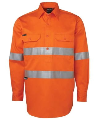 WORKWEAR, SAFETY & CORPORATE CLOTHING SPECIALISTS - JB's HI VIS (D+N) CLOSE FRONT L/S SHIRT 190G