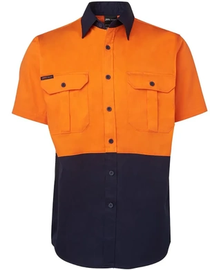 WORKWEAR, SAFETY & CORPORATE CLOTHING SPECIALISTS - JB's Hi Vis Two Tone Short Sleeve (190G) Shirt