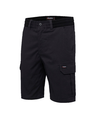 WORKWEAR, SAFETY & CORPORATE CLOTHING SPECIALISTS - Tradies - Comfort Waist Short-Black-82R
