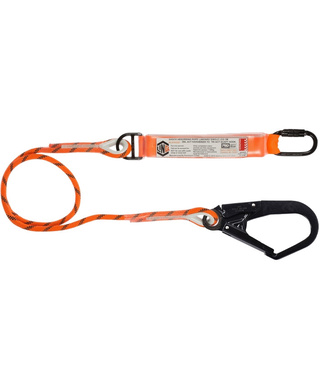 WORKWEAR, SAFETY & CORPORATE CLOTHING SPECIALISTS - Single Leg Kernmantle 2M Shock Absorb Rope Lanyard with Hardware KD & SD