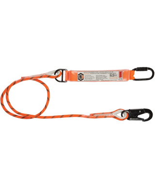 WORKWEAR, SAFETY & CORPORATE CLOTHING SPECIALISTS - Single Leg Kernmantle 2M Shock Absorb Rope Lanyard with Hardware KD & SN