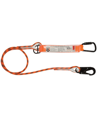 WORKWEAR, SAFETY & CORPORATE CLOTHING SPECIALISTS - LINQ Single Leg Kernmantle 2M Shock Absorb Rope Lanyard with Hardware KT & SN
