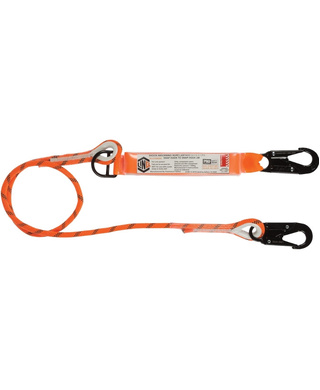 WORKWEAR, SAFETY & CORPORATE CLOTHING SPECIALISTS - Single Leg Kernmantle 2M Shock Absorb Rope Lanyard with Hardware SN X2