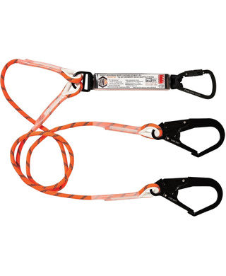 WORKWEAR, SAFETY & CORPORATE CLOTHING SPECIALISTS - Double Leg Kernmantle 2M Shock Absorb Rope Lanyard with Hardware KT & SD