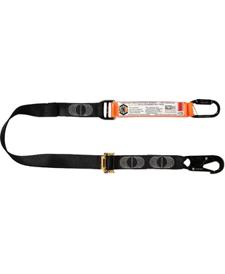 WORKWEAR, SAFETY & CORPORATE CLOTHING SPECIALISTS - Elite Single Leg Shock Absorbing 2M Adjustable Lanyard with Hardware KD & SN