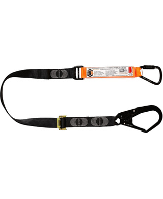 WORKWEAR, SAFETY & CORPORATE CLOTHING SPECIALISTS - Elite Single Leg Shock Absorbing 2M Adjustable Lanyard with Hardware KT & SD