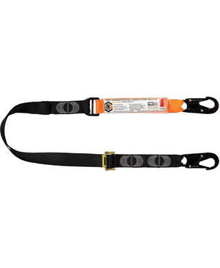 WORKWEAR, SAFETY & CORPORATE CLOTHING SPECIALISTS - Elite Single Leg Shock Absorbing 2M Adjustable Lanyard with Hardware SN X2