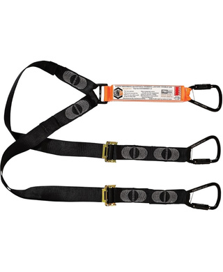 WORKWEAR, SAFETY & CORPORATE CLOTHING SPECIALISTS - Elite Double Leg Shock Absorbing 2M Adjustable Lanyard  with Hardware KT X3