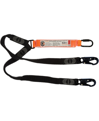 WORKWEAR, SAFETY & CORPORATE CLOTHING SPECIALISTS - Elite Double Leg Elasticated Lanyard with Hardware KD & SN X2