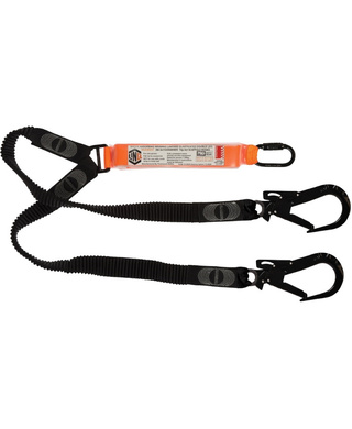 WORKWEAR, SAFETY & CORPORATE CLOTHING SPECIALISTS - Elite Double Leg Elasticated Lanyard with Hardware KD & ST X2