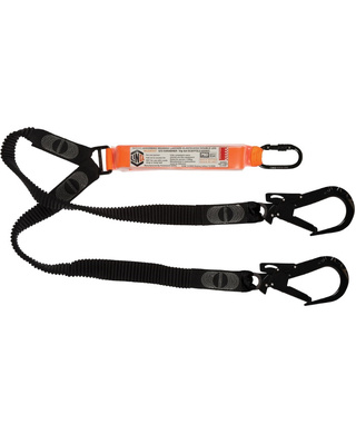 WORKWEAR, SAFETY & CORPORATE CLOTHING SPECIALISTS - Elite Double Leg Elasticated Lanyard with Hardware KS & ST X2