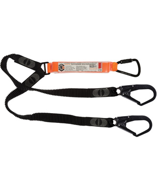 WORKWEAR, SAFETY & CORPORATE CLOTHING SPECIALISTS - Elite Double Leg Elasticated Lanyard with Hardware KT & SD X2