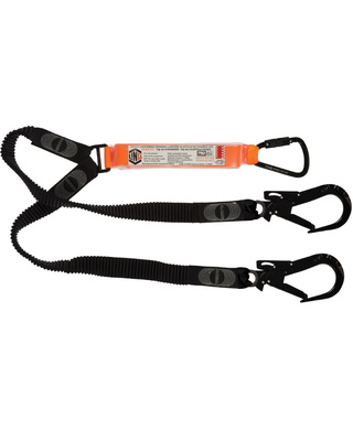 WORKWEAR, SAFETY & CORPORATE CLOTHING SPECIALISTS - Elite Double Leg Elasticated Lanyard with Hardware KT & ST X2