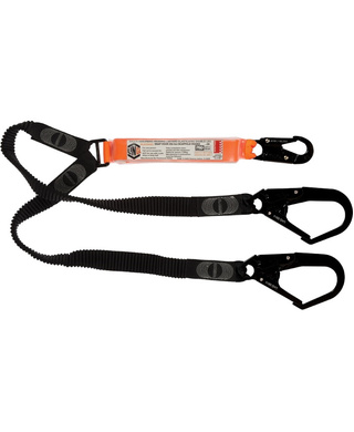 WORKWEAR, SAFETY & CORPORATE CLOTHING SPECIALISTS - Elite Double Leg Elasticated Lanyard with Hardware SN & SD X2