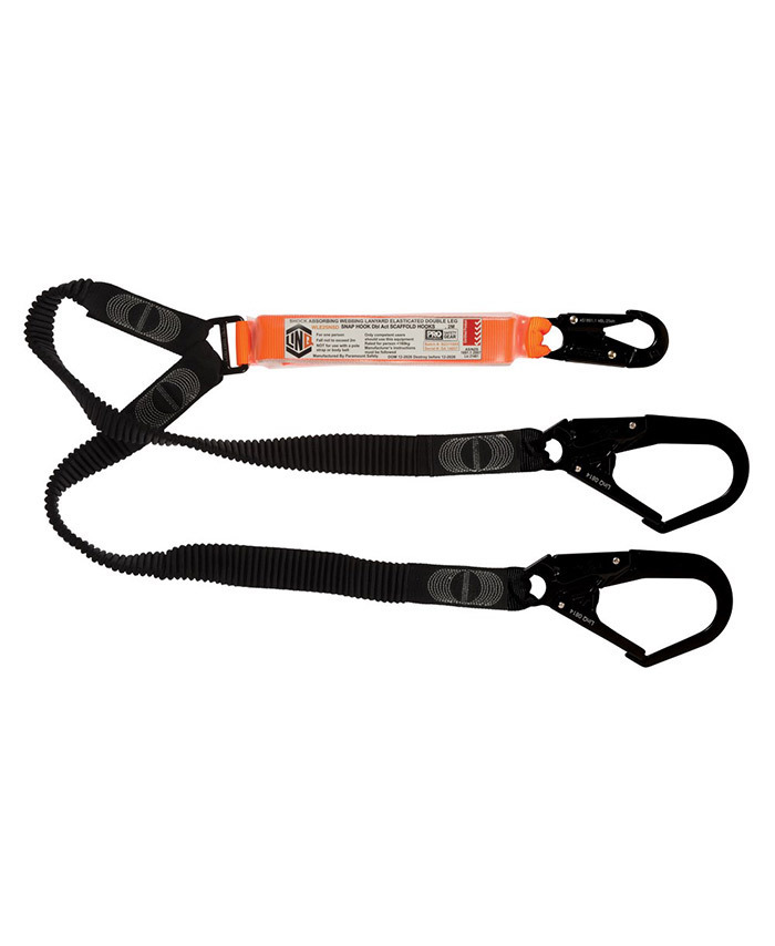 WORKWEAR, SAFETY & CORPORATE CLOTHING SPECIALISTS - Elite Double Leg Elasticated Lanyard with Hardware SN & SD X2