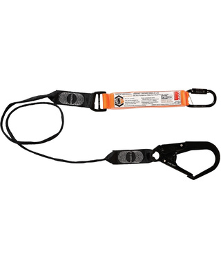 WORKWEAR, SAFETY & CORPORATE CLOTHING SPECIALISTS - Elite Single Leg Shock Absorbing Webbing Lanyard with Hardware KD & SD