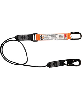 WORKWEAR, SAFETY & CORPORATE CLOTHING SPECIALISTS - Elite Single Leg Shock Absorbing Webbing Lanyard with Hardware KS & SN