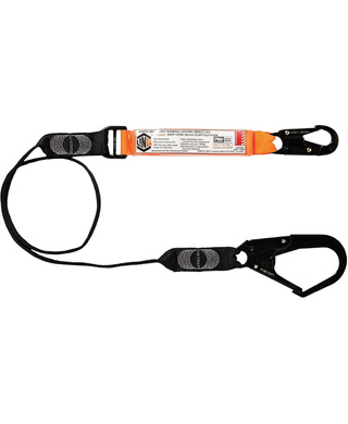 WORKWEAR, SAFETY & CORPORATE CLOTHING SPECIALISTS - Elite Single Leg Shock Absorbing Webbing Lanyard with Hardware SN & SD