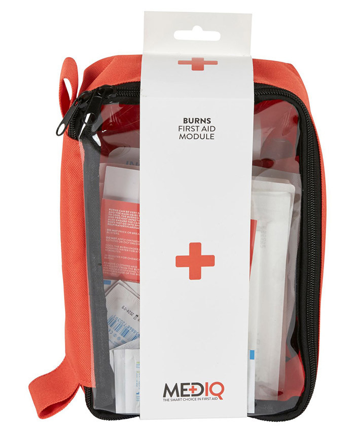 WORKWEAR, SAFETY & CORPORATE CLOTHING SPECIALISTS - DISCONTINUED - MEDIQ INCIDENT READY FIRST AID MODULE BURNS IN DARK ORANGE SOFTPACK